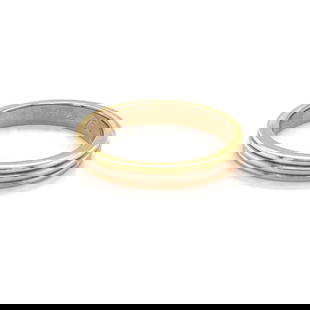 Cartier Vendome Louis 18k Tri-Color Gold 2.5mm Wedding Band Ring with Certificate US 5: Cartier Vendome Louis 18k Tri-Color Gold 2.5mm Wedding Band Ring with Certificate US 5 Experience the timeless elegance of the Cartier Vendome Louis wedding band ring, crafted in 18k tri-color gold. W