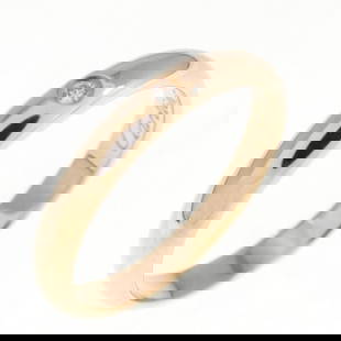 Cartier Women's 18K Pink Gold Wedding Band Ring with Diamond: Cartier Women's 18K Pink Gold Wedding Band Ring with Diamond This exquisite Cartier Wedding Ring is designed for women and crafted from luxurious 18K pink gold. It features a stunning diamond, making