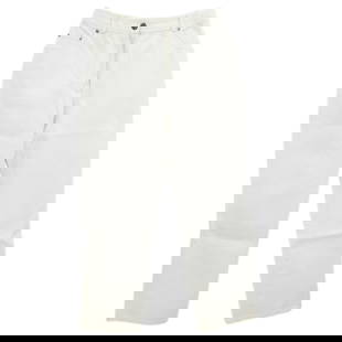 Chanel White Long Denim Pants #36 Casual 100% Cotton: Chanel White Long Denim Pants #36 Casual 100% Cotton These Chanel Long Denim Pants are crafted from 100% cotton, ensuring comfort and durability for your casual occasions. Designed in a classic white