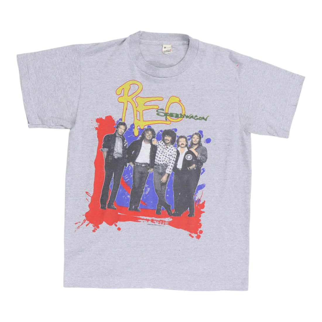 Vintage 1987 REO Speedwagon Gray Shirt Medium: Vintage 1987 REO Speedwagon Gray Shirt Medium This original vintage 1987 REO Speedwagon shirt is a must-have for any fan. Made from a comfortable 50/50 poly/cotton blend, this gray shirt features no b