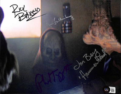 Star Wars ANH Cantina Scene Signed 8x10 Photo with Beckett LOA: Star Wars ANH Cantina Scene Signed 8x10 Photo with Beckett LOA This stunning 8x10 color photograph captures the iconic Cantina scene from Star Wars: A New Hope, featuring autographs from notable cast