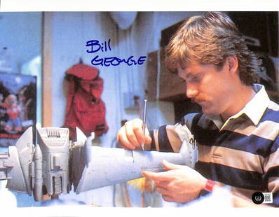 Bill George Signed Star Wars B-Wing 11x14 Photo Beckett Authenticated: Bill George Signed Star Wars B-Wing 11x14 Photo Beckett Authenticated This is an autographed 11x14 photograph signed in blue permanent marker by Bill George, a renowned model maker for Industrial Ligh