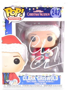 Chevy Chase Autographed Clark Griswold Funko Pop Vinyl Beckett Certified: Chevy Chase Autographed Clark Griswold Funko Pop Vinyl Beckett Certified This collectible Funko Pop figurine features Chevy Chase as Clark Griswold from the beloved franchise National Lampoon's Christ