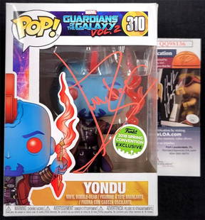 Michael Rooker Signed Inscribed Yondu Funko Pop! #310 JSA Authenticated: Michael Rooker Signed Inscribed Yondu Funko Pop! #310 JSA Authenticated This unique Michael Rooker signed and inscribed Yondu ECCC Funko Pop! #310 is a must-have for collectors and fans of Guardians o