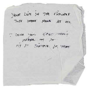 Stevie Ray Vaughan Handwritten Lyrics Napkin COA Beckett 4.75x5: Stevie Ray Vaughan Handwritten Lyrics Napkin COA Beckett 4.75x5 This authentic 4.75x5 napkin features handwritten lyrics by legendary musician Stevie Ray Vaughan, providing a fascinating glimpse into