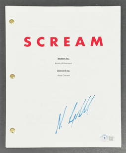 Neve Campbell Signed Scream Script with Beckett Authentication: Neve Campbell Signed Scream Script with Beckett Authentication This is an original signed script from the iconic movie "Scream," featuring the autograph of Neve Campbell. The signature has been authen