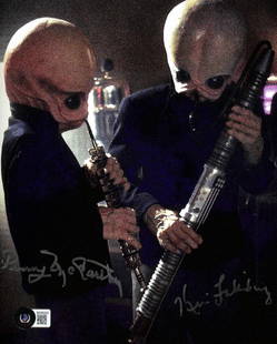 Star Wars Cantina Band Signed 8x10 Photo by Falkinburg McCarthy Beckett Certified: Star Wars Cantina Band Signed 8x10 Photo by Falkinburg McCarthy Beckett Certified This autographed 8x10 photograph features Kim Falkinburg and Penny McCarthy, who portrayed Cantina Band members in Sta