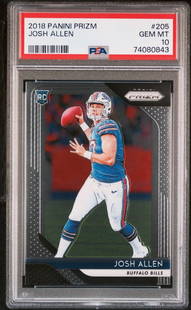 2018 Panini Prizm Josh Allen Rookie Card PSA 10 Gem Mint NFL: 2018 Panini Prizm Josh Allen Rookie Card PSA 10 Gem Mint NFL This is a graded 2018 Panini Prizm Josh Allen #205 Rookie RC Football Card, rated PSA 10 Gem Mint. It features Josh Allen, the quarterback