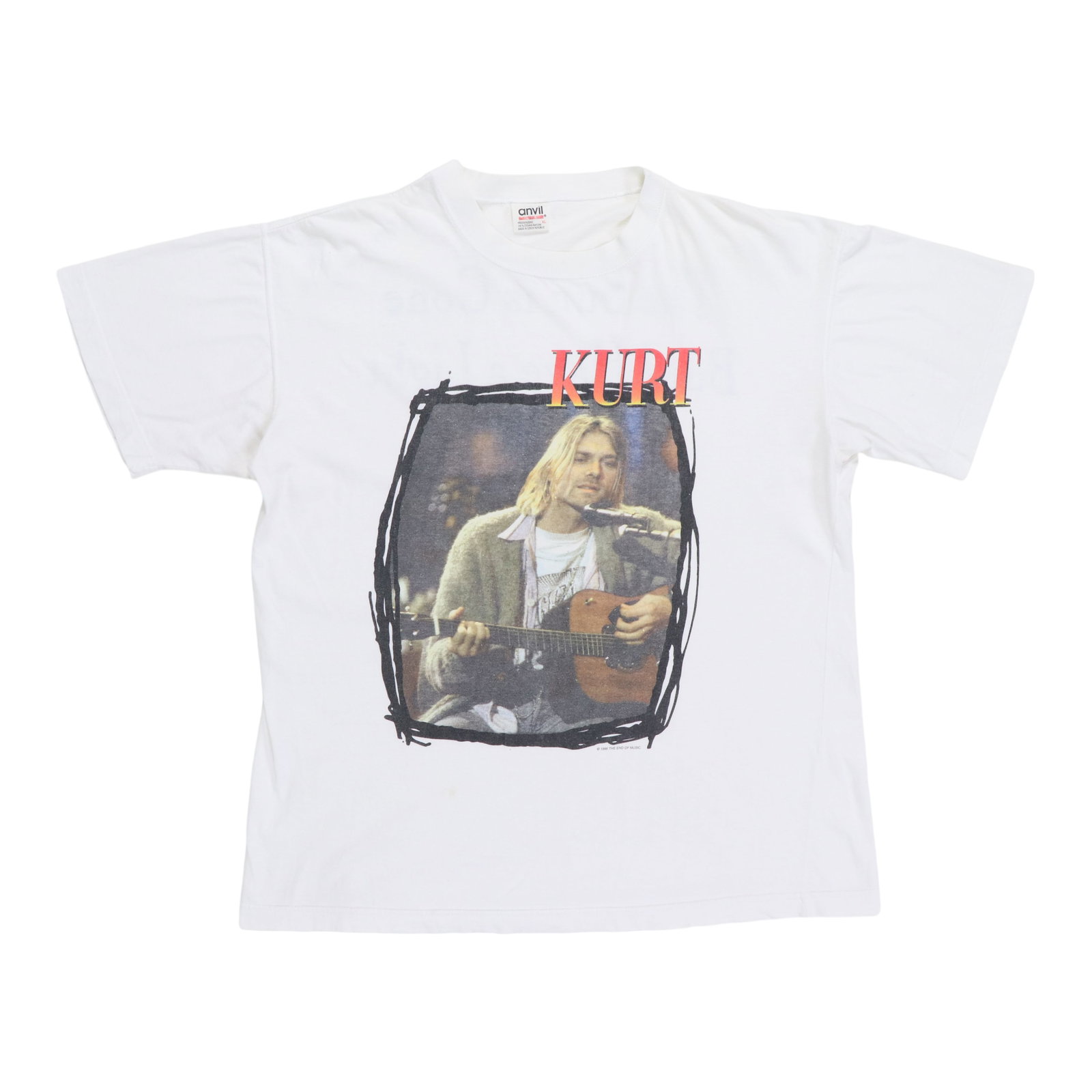 1995 Kurt Cobain MTV Unplugged Vintage Cotton Shirt: 1995 Kurt Cobain MTV Unplugged Vintage Cotton Shirt This original vintage 1995 Kurt Cobain MTV Unplugged Shirt is a must-have for fans and collectors alike. Crafted from 100% cotton, this shirt featur