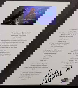Halle Bailey Autographed Little Mermaid Lyric Sheet 8.5x11 Beckett Authenticated: Halle Bailey Autographed Little Mermaid Lyric Sheet 8.5x11 Beckett Authenticated This is an original signed lyric sheet from the movie 'The Little Mermaid,' featuring the autograph of Halle Bailey. Th