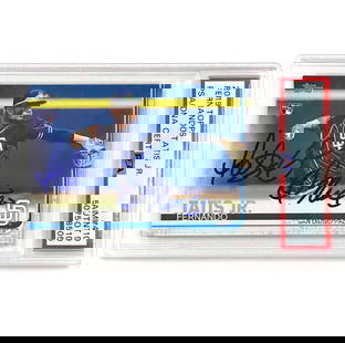 Fernando Tatis Jr. 2019 Topps RC #410 Signed PSA 9 Auto 10: Fernando Tatis Jr. 2019 Topps RC #410 Signed PSA 9 Auto 10 This is a 2019 Topps #410 Fernando Tatis Jr. rookie card, featuring a hard-signed autograph. Graded by Professional Sports Authenticator (PSA