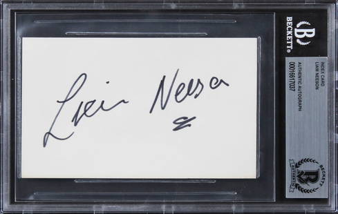Liam Neeson Signed Schindler's List 3x5 Index Card Beckett Authenticated: Liam Neeson Signed Schindler's List 3x5 Index Card Beckett Authenticated This authentic autographed 3x5 index card features the signature of Liam Neeson, renowned for his role in the classic film Schi