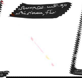 Bobby Hull Signed Chicago Blackhawks 48" Hockey Stick with Golden Jet Inscription: Bobby Hull Signed Chicago Blackhawks 48" Hockey Stick with Golden Jet Inscription Celebrate hockey history with this Bobby Hull signed Chicago Blackhawks Franklin 48" full-size hockey stick, featuring