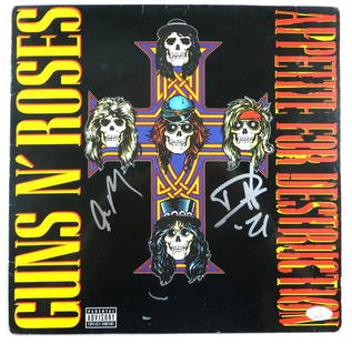 Guns N' Roses Duff McKagan Steve Adler Dual Signed Album Cover JSA: Guns N' Roses Duff McKagan Steve Adler Dual Signed Album Cover JSA This striking album cover features dual autographs from Duff McKagan and Steve Adler, key members of the legendary band Guns N' Roses