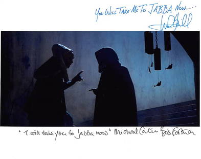 Mark Hamill Michael Carter Signed 8x10 Photo Star Wars Return of the Jedi BAS COA: Mark Hamill Michael Carter Signed 8x10 Photo Star Wars Return of the Jedi BAS COA This striking 8x10 photograph features the iconic signatures of Mark Hamill and Michael Carter from the legendary Star