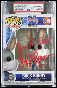 Jeff Bergman Signed Funko Pop #1060 Bugs Bunny PSA/DNA Authentic: Jeff Bergman Signed Funko Pop #1060 Bugs Bunny PSA/DNA Authentic This Funko Pop features the signature of Jeff Bergman, the voice of Bugs Bunny in the popular movie Space Jam: A New Legacy. Authentica