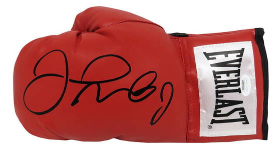 Floyd Mayweather Jr. Signed Everlast Red Boxing Glove with JSA COA: Floyd Mayweather Jr. Signed Everlast Red Boxing Glove with JSA COA This is an original signed Everlast red boxing glove by Floyd Mayweather Jr., a renowned champion in the boxing world. The glove is a