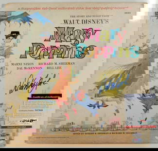 Dick Van Dyke Signed Mary Poppins Album Cover with Book PSA/DNA COA: Dick Van Dyke Signed Mary Poppins Album Cover with Book PSA/DNA COA This collectible features a signed Mary Poppins record album cover by the legendary Dick Van Dyke, complete with the original book.