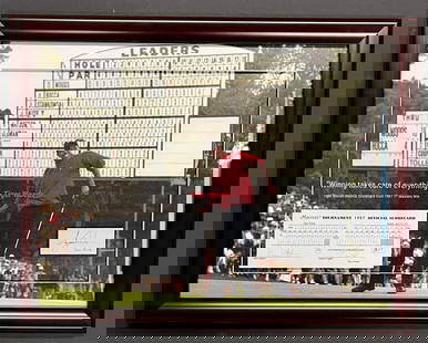 Tiger Woods 1992 Masters Laser Engraved Framed Display 27 x 21: Tiger Woods 1992 Masters Laser Engraved Framed Display 27 x 21 This stunning display features a laser engraved signature of golf legend Tiger Woods, commemorating his iconic performance at the 1992 Ma