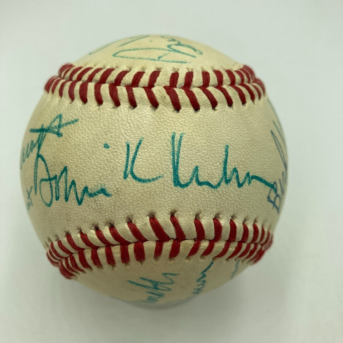 Baseball Commissioners Multi-Signed Ball with 11 Signatures JSA COA: Baseball Commissioners Multi-Signed Ball with 11 Signatures JSA COA This exceptional baseball features the signatures of 11 esteemed baseball commissioners, making it a unique collectible for any fan.