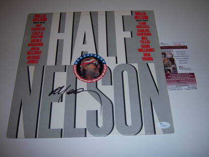 Willie Nelson Signed Half Nelson LP Album JSA COA: Willie Nelson Signed Half Nelson LP Album JSA COA This is an original signed LP record album titled "Half Nelson" by the legendary Willie Nelson. This pre-owned item comes with a JSA Certificate of Au