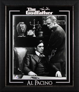 Al Pacino Signed 16x20 The Godfather Framed Photo PSA Authenticated: Al Pacino Signed 16x20 The Godfather Framed Photo PSA Authenticated This stunning framed photograph features the iconic Al Pacino, personally signed as a representation of his legendary role in The Go