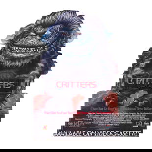 Original 1986 Critters Movie Counter Display Vintage Promo: Original 1986 Critters Movie Counter Display Vintage Promo This original vintage 1986 Critters Movie Counter Display is a unique promotional piece that is not a modern reproduction. The display exhibi