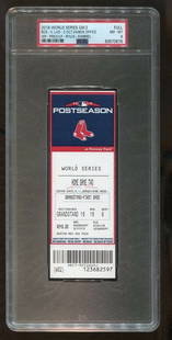 2018 World Series Game 2 Full Ticket Dodgers vs Red Sox PSA 8: 2018 World Series Game 2 Full Ticket Dodgers vs Red Sox PSA 8 This original full ticket from the 2018 World Series Game 2, held on October 24, showcases a matchup between the Los Angeles Dodgers and t