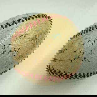 Rare HOF Signed Baseball with 13 Legends PSA Authenticated: Rare HOF Signed Baseball with 13 Legends PSA Authenticated This exceptional Official National League baseball, stamped by Ford C. Frick, features the signatures of 13 legendary Hall of Famers from the