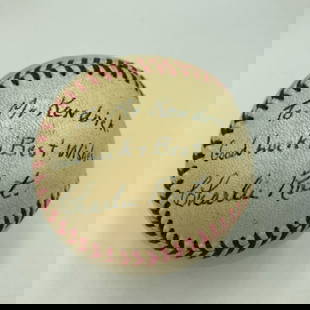 Charlie Root Signed Baseball JSA COA Chicago Cubs 1932 World Series Babe Ruth Called Shot: Charlie Root Signed Baseball JSA COA Chicago Cubs 1932 World Series Babe Ruth Called Shot This item features an official National League Warren Giles baseball signed by Charlie Root, the former pitche
