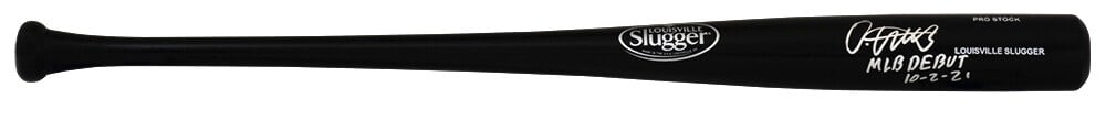 Oneil Cruz Signed Louisville Slugger Bat MLB Debut 10-2-21 Beckett Authenticated: Oneil Cruz Signed Louisville Slugger Bat MLB Debut 10-2-21 Beckett Authenticated Own a piece of baseball history with this Oneil Cruz signed Louisville Slugger Pro Stock black baseball bat. This origi