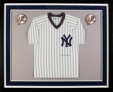 Joe McCarthy Signed Yankees Jersey Framed 36x44 PSA/DNA Authentic: Joe McCarthy Signed Yankees Jersey Framed 36x44 PSA/DNA Authentic This unique New York Yankees jersey features the signature of legendary manager Joe McCarthy, making it a rare collectible for basebal