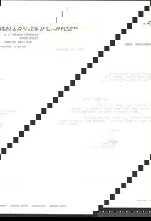 Sean Connery Signed Letter 1972 on Tantallon Films Letterhead BAS COA: Sean Connery Signed Letter 1972 on Tantallon Films Letterhead BAS COA This original letter, measuring 7.75x11 inches, features a personal signature from the legendary Sean Connery, dated October 9, 19