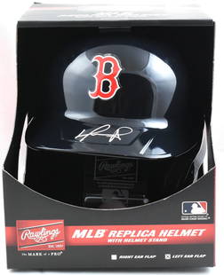 David Ortiz Signed Boston Red Sox Replica Helmet with Stand Beckett Holo: David Ortiz Signed Boston Red Sox Replica Helmet with Stand Beckett Holo This is a Boston Red Sox full-size replica helmet autographed by David Ortiz, a legendary player known for his significant cont