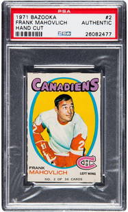 1971 Bazooka Frank Mahovlich #2 PSA Authentic Rare Ice Hockey Card: 1971 Bazooka Frank Mahovlich #2 PSA Authentic Rare Ice Hockey Card This is a very rare 1971 Bazooka card featuring Frank Mahovlich, a prominent figure in ice hockey. The card is graded as Authentic by