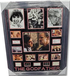 The Godfather Cast Autographed 8x10 Photo JSA Certified: The Godfather Cast Autographed 8x10 Photo JSA Certified This stunning 8x10 photograph features autographs from the legendary cast of 'The Godfather', including Al Pacino, Diane Keaton, Robert Duvall,