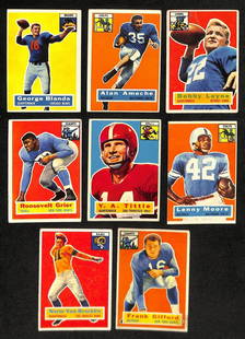 1956 Topps Football Complete Set 120 Cards Blanda Gifford Grier Moore: 1956 Topps Football Complete Set 120 Cards Blanda Gifford Grier Moore This 1956 Topps Football Complete Card Set includes all 120 cards from the season, featuring notable players such as Blanda, Giffo