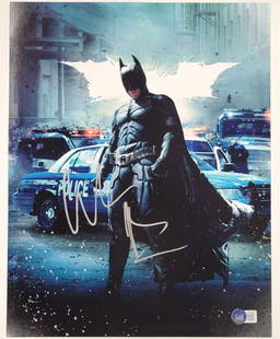 Christian Bale Signed Batman The Dark Knight 11x14 Photo Beckett Authenticated: Christian Bale Signed Batman The Dark Knight 11x14 Photo Beckett Authenticated Capture a piece of cinematic history with this original 11x14 photograph from the iconic film Batman: The Dark Knight Ris