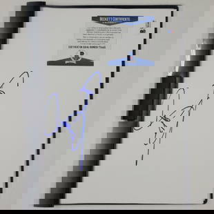 Stephen Amell Signed Arrow Script with Beckett COA: Stephen Amell Signed Arrow Script with Beckett COA This original script from the show "Arrow" is signed by Stephen Amell, known for his role as Oliver Queen. The autograph has been authenticated by Be
