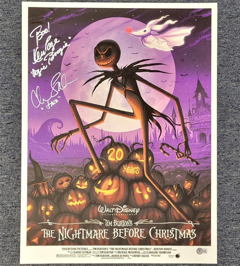 Limited Edition Nightmare Before Christmas Lithograph 18x24 Signed by Sarandon Page: Limited Edition Nightmare Before Christmas Lithograph 18x24 Signed by Sarandon Page This limited edition lithograph, measuring 18x24 inches, features the iconic film 'Disney The Nightmare Before Chris