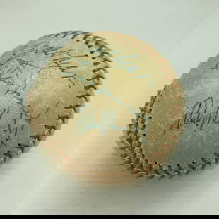 1965 Robert F. Kennedy Signed Baseball with 6 Other Notables JSA COA: 1965 Robert F. Kennedy Signed Baseball with 6 Other Notables JSA COA This is a remarkable 1960's baseball signed by Robert F. Kennedy and six other notable figures, making it a rare collectible for bo