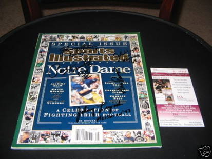 John Huarte Ara Parseghian Johnny Lujack Signed Sports Illustrated JSA COA NFL Collectible: John Huarte Ara Parseghian Johnny Lujack Signed Sports Illustrated JSA COA NFL Collectible This original Sports Illustrated magazine features the signatures of football legends John Huarte, Ara Parseg