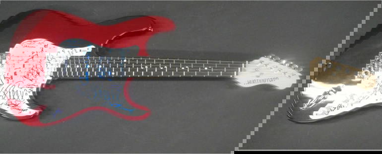 Baywatch Signed Electric Guitar Hasselhoff Electra Anderson Beckett Authenticated: Baywatch Signed Electric Guitar Hasselhoff Electra Anderson Beckett Authenticated This is an original autographed electric guitar featuring signatures from notable Baywatch cast members including Davi