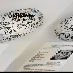1991 Washington Redskins Team Signed Football 43 Signatures JSA COA: 1991 Washington Redskins Team Signed Football 43 Signatures JSA COA Celebrate the legacy of the Washington Redskins with this authentic team-signed football from the 1991 Super Bowl Champions. This