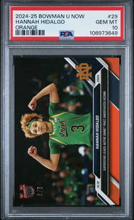 2024 Bowman U Now Hannah Hidalgo #29 Orange /5 RC PSA 10 Basketball Card: 2024 Bowman U Now Hannah Hidalgo #29 Orange /5 RC PSA 10 Basketball Card This is a graded 2024 Bowman U Now Hannah Hidalgo #29 Orange /5 rookie basketball card featuring the talented athlete from the