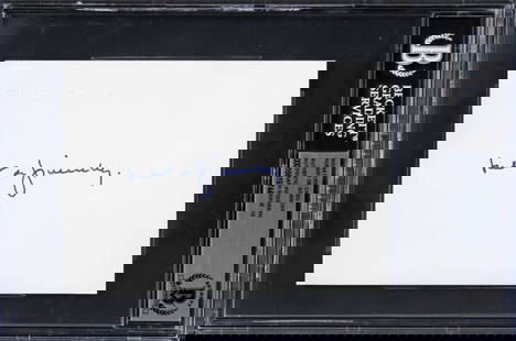Hubert De Givenchy Signed Card 4.15x5.75 Gem Mint 10 Beckett Authenticated: Hubert De Givenchy Signed Card 4.15x5.75 Gem Mint 10 Beckett Authenticated This authentic signed signature card features the renowned French fashion designer Hubert De Givenchy, known for his iconic d