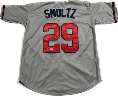 John Smoltz Autographed Atlanta Braves Jersey PSA/DNA Authentic: John Smoltz Autographed Atlanta Braves Jersey PSA/DNA Authentic This is an original Atlanta Braves jersey autographed by John Smoltz, a renowned baseball player. The jersey features stitched detailing