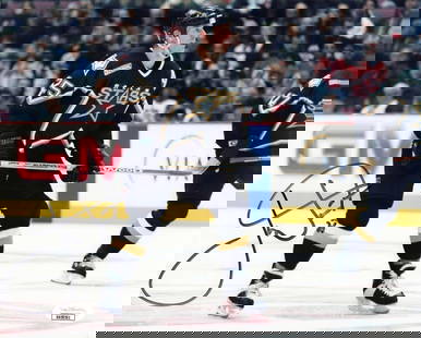 Joe Nieuwendyk Signed 8x10 Photo JSA: Joe Nieuwendyk Signed 8x10 Photo JSA This original 8x10 color photograph features Joe Nieuwendyk, a celebrated NHL hockey player, skating in his black Dallas Stars jersey. The photo is authentically s