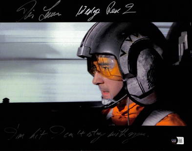 Denis Lawson Star Wars ANH Signed 11x14 Photo Wedge Rogue 2 Beckett Certified: Denis Lawson Star Wars ANH Signed 11x14 Photo Wedge Rogue 2 Beckett Certified This autographed 11x14 photograph features Denis Lawson as Wedge from Star Wars: A New Hope, beautifully signed in silver