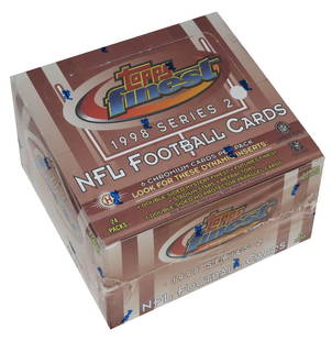 1998 Topps Finest Series 2 Football Hobby Box Sealed 24 Packs: 1998 Topps Finest Series 2 Football Hobby Box Sealed 24 Packs Discover the excitement of collecting with this factory sealed hobby box of 1998 Topps Finest Series 2 football cards. This box is a must-